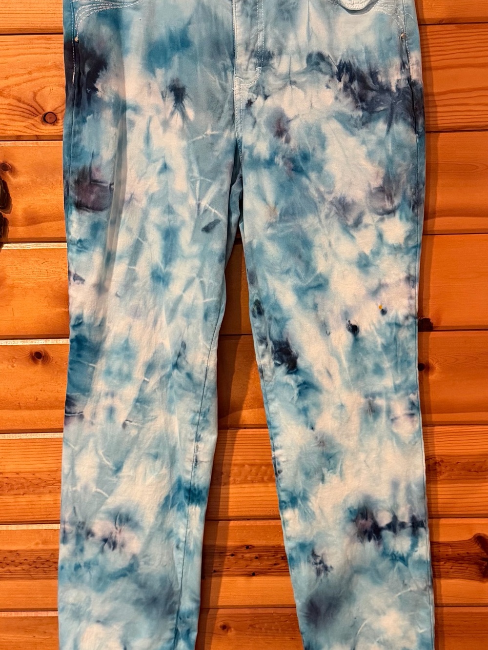 Gloria Vanderbilt Blue Tie-Dye Chinos